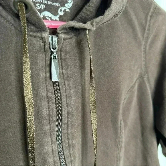 Reitmans Sweatshirt Hooded 1/2 Sleeves Brown Size Small - Picture 5 of 16